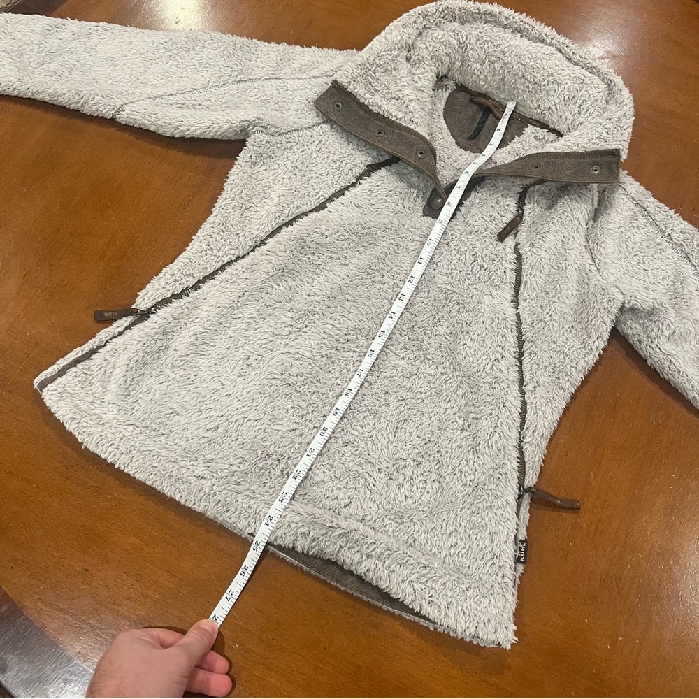 Kuhl Women’s Stone Flight Pullover Fleece Small Stowaway Hood Fuzzy Soft Stone - Picture 15 of 16